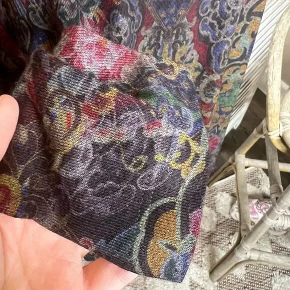 SOFT SURROUNDINGS Women's Pet L Poppy Feild Printed Dark Floral Tunic Top - Picture 14 of 16